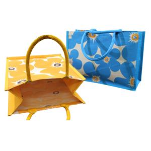 Sac de courses réutilisable en tissu non tissé imprimé floral multicolore, biodégradable, laminé PP avec poignée en corde rembourrée, durable - Product Image 5