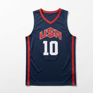 USA Basketball Jersey Set Unisex Mandarin Collar 100% Polyester Moisture Wicking <b>Athletic</b> Fit Team Uniforms Adult Size UV - Product Image 3
