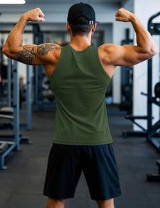 Camiseta sin mangas Signature para hombre, tejido suave, transpirable, cómoda, ligera, textura fresca, uso diario, corte moderno, construcción duradera - Product Image 3