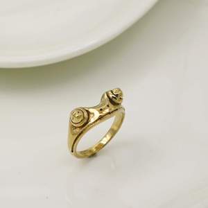 Vintage 18K Gold Plated Brass <b>Ring</b> Unisex Fashion Jewelry Daily Wear Bohemian Style No Stone <b>Plain</b> Design - Product Image 4