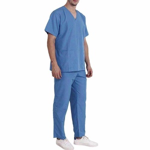 High Quality Hospital Medical Men's <b>Doctor</b> Scrub Suits Stretchy Nursing Surgical Scrub Uniforms <b>Sets</b> with Knitted Fabric for Men - Product Image 5