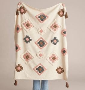 Vente en gros de couverture de canapé en coton ethnique Boho, literie à motif tissé imprimé, couvertures et jetés décoratifs pour usage domestique - Product Image 1