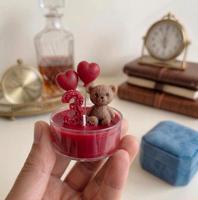 Bougie d'anniversaire à deux ans avec logo personnalisé, souvenir de fête, petite bougie mignonne, boîte cadeau, bougie de célébration romantique, élégante