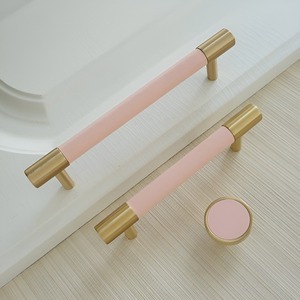 Factory Direct Sales Wardrobe Lever Handle <b>Door</b> Handles Stainless Steel <b>Gold</b> Leather Drawer Pulls and <b>Knobs</b> - Product Image 3