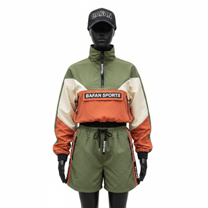 Conjunto Corto Cortavientos de Nylon y Poliéster Tejido Premium, Diseño de Paneles con Bloques de Color, Resistente al Agua, Ropa Deportiva con Logotipo Personalizado - Product Image 6