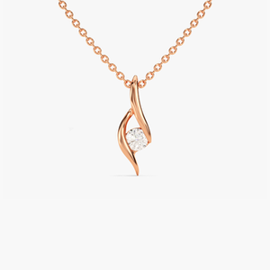 Trendy Heartbeat Pendant Diamond <b>Necklace</b> | Stylish Women's Luxury Jewelry | Romantic Gift Idea 10KT Gold Rhodium Plated - Product Image 3