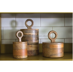 High Quality Storage Food Container <b>Decorative</b> <b>Items</b> Use <b>for</b> Home <b>Kitchen</b> Wood Made Canister and Tools Storage & Organization - Product Image 5