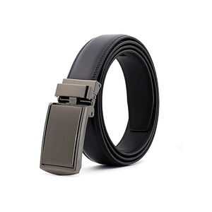 Casual Men's <b>Cow</b> Hide Formal Belt Alloy Auto Lock Buckle High Strength Heavy Duty Custom Fashion - Product Image 1