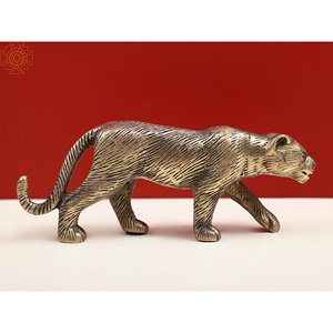 Hecho a mano 5 pulgadas tamaño pequeño Pantera Negra escultura de latón artículo de decoración del hogar - Product Image 2