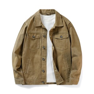 Veste en jean en coton pour homme, style printemps-automne, col rabattu, veste bomber décontractée, vêtements pour homme, vêtements d'extérieur - Product Image 1