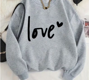 เสื้อสเวตเชิ้ตคอกลมสีน้ำตาลสำหรับผู้หญิง ทรงโอเวอร์ไซส์ ผ้าฝ้ายผสมลายปักวินเทจ พิมพ์ลายรัก แขนยาว เหมาะสำหรับใส่ในฤดูใบไม้ผลิ - Product Image 4