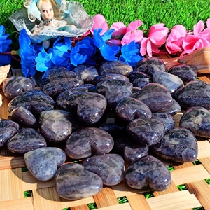 Cristal de Iolita Natural Chakralume, Corazón Grabado, Piedra Curativa Pulida para Reiki, Meditación, Decoración Energética, Fabricación de Joyería - Product Image 5