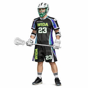 Custom Team Lacrosse Uniform Sublimation Jersey Shorts Set Quick Dry Mesh Sportswear OEM Manufacturer Private Label Supplier - Product Image 6