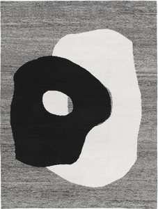 Tapis en chanvre et jute faits à la main, écologiques, gris et noir, antidérapants, doux, lavables et ignifuges, noués à la main pour l'intérieur. - Product Image 1