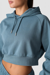 <b>Top</b> Selling Custom Logo <b>Crop</b> Hoodie & Jogger 2 Piece <b>Set</b> Women's Tracksuits Cotton Flecce Breathable Gym wear Women's Sweatsuits - Product Image 4