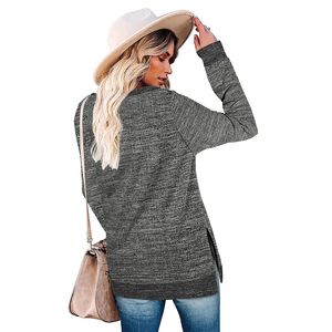 Women Crew Neck Short Sleeve Knitted 100% Cotton T-Shirt <b>Asymmetric</b> <b>Hem</b> Regular Fit Solid Color Casual Summer Logo <b>Top</b> 180g - Product Image 3