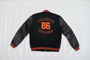 Men's XS Size Winter <b>Wool</b> Viscose Jacket Breathable Waterproof Varsity Style Hooded Collarless Design Logo Decorated Baseball - Product Image 3