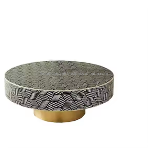 Nuevo diseño de incrustaciones de hueso moderno hecho a mano duradero de alta calidad personalizable mesa de centro hogar Hotel uso sala de estar muebles artesanales - Product Image 4