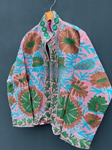 Stunning Suzani Handcrafted Embroidered Premium Cotton Jacket Vibrant Floral Boho <b>Winter</b> Wear Outerwear - Product Image 3