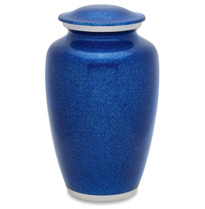Urne funéraire classique bleu feu magnifique, en métal, pour adultes, pour cendres humaines, style américain/européen - Product Image 2