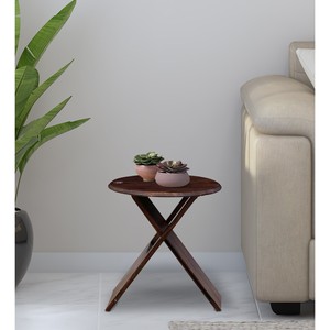 Hand-Carved Sheesham Wood Octagonal <b>Folding</b> Side <b>Table</b> - Wholesale - Product Image 4