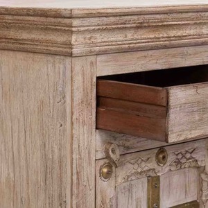 Solid Mango Wood Nightstand <b>End</b> <b>Table</b> Antique Cabinet Accent Side <b>Table</b> for Bedroom Living Room - Product Image 5
