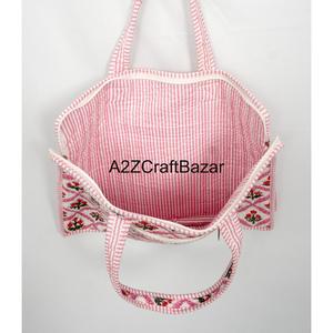 A2ZCraftBazar Handmade Modern Laptop <b>Bag</b> Eco-Friendly 100% Cotton Digital Print Quilted Zipper Closure Large Capacity Travel <b>Bag</b> - Product Image 2
