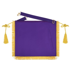 Delantal de la Corporación de los Maestres de la Francmasonería Royal & Select - Borlas con Flecos de Hilo Dorado y Emblema Bordado, Insignia Masónica - Product Image 6