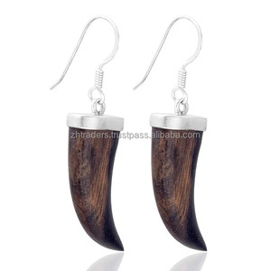 Pendientes colgantes de moda con cuerno de buey de vaca de búfalo de nuevo diseño de lujo para mujer con estilo con accesorio para gafas - Product Image 3
