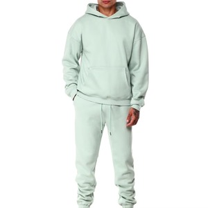 Custom 400 GSM French Terry Hoodie and <b>Sweatpants</b> <b>Set</b> Oversized Streetwear Tracksuit Puff Print OEM Factory Unisex <b>Set</b> - Product Image 2