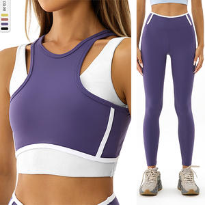 Conjunto Deportivo Aoyema de Alta Calidad para Mujer, con Sujetador Deportivo Acolchado, Sexy, de Alto Impacto, para Yoga y Ejercicio, Tallas Grandes, con Leggings - Product Image 6