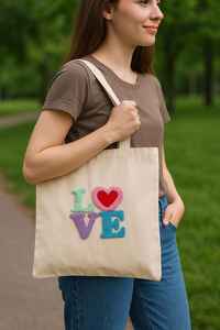 <b>White</b> Cotton Canvas <b>Tote</b> <b>Bag</b> Hand Beaded Palm Tree Embroidery Reusable Shopping Shoulder <b>Bag</b> Eco Friendly Grocery Market Handbag - Product Image 5