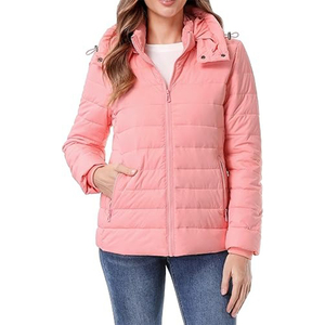 Custom Womens Black Puffer Jacket Winter Hooded Quilted Breathable Eco-Friendly Warm Coat Lightweight Insulated Cotton Lined - Product Image 3