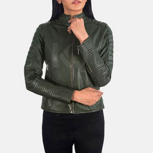 Veste d'hiver réversible imperméable en cuir véritable pour femme, style motard, coupe ajustée, avec fermeture éclair, idéale pour la conduite en extérieur et les voyages - Product Image 4