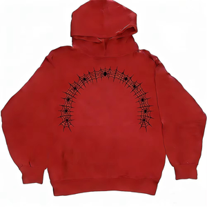 Sudadera con Capucha para Hombre, Estampado de Telaraña, Informal, de Algodón, Corte Regular, Otoño, Azul, Rojo, Blanco, Negro - Product Image 5