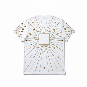 Camiseta con Brillantina y Diamantes de Imitación, Camiseta con Pedrería para Hombre, Estilo Casual, Holgada, con Diseño Gráfico de Cristales Brillantes - Product Image 3