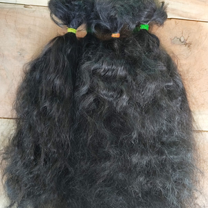 Cheveux bouclés Remy vierges naturels, texture bouclée rebondissante, toucher doux, noir naturel, cheveux lisses - Product Image 4
