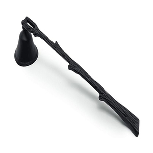 Éteignoir à bougie en métal avec long manche en forme de branche - pour éteindre les flammes des bougies, éteignoirs à bougie noirs - Product Image 1