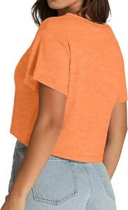 เสื้อยืดคอกว้างแขนสั้นทรงครอปสำหรับผู้หญิง รุ่นยอดนิยมประจำฤดูร้อน - Product Image 5