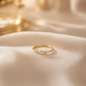 Marquise Cut Diamond Engagement <b>Ring</b> 18K Yellow Gold Mother's Day <b>Ring</b> Side Stone Round Moissanite Minimalist Jewelry - Product Image 1