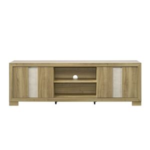 Mobile TV rustico con finitura in legno di recupero e ripiano aperto, console per l'intrattenimento, per soggiorno - Product Image 2