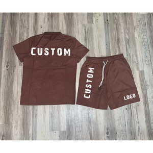 ชุดเซ็ตเสื้อยืดและกางเกงขาสั้นสีดำสไตล์ชายหาดฤดูร้อนสำหรับผู้ชาย ทรงโอเวอร์ไซส์ลำลอง ชุดสองชิ้น - Product Image 5