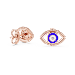 Conjunto de Aretes Modernos con Diseño de Ojo Turco en Oro Rosa Sólido de 18 Quilates, para Compromiso, Boda, Fiesta, San Valentín, Eventos Especiales y Uso Diario para Mujer - Product Image 4