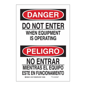 Señal Bilingüe de PVC de Prohibido Entrar para Seguridad de Equipos Operativos - Product Image 1