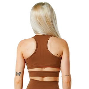 Sujetador Deportivo Sin Costuras para Mujer, Color Marrón, Transpirable, para Entrenamiento, Running, Yoga, Fitness y Gimnasio - Product Image 2