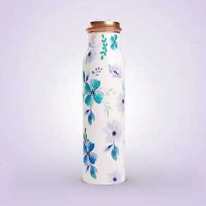 Botella de Agua de Cobre con Diseño Floral y Tapa de Rosca de Cobre - Ecológica, Apta para Lavavajillas, Diseño Clásico para Regreso a Clases y Bodas - Product Image 1