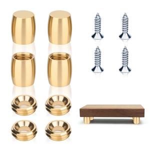 Pieds de planche à découper en laiton, ensemble de pieds de planche à découper avec coussinets antidérapants en silicone, vis en acier inoxydable et rondelles en laiton (4 pièces) - Product Image 1
