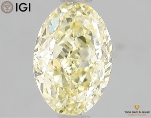 Pièce maîtresse élégante 2,00 CARAT avec certificat IGI, couleur jaune vif fantaisie, clarté VVS2, diamant de forme ovale cultivé en laboratoire CVD - Product Image 1