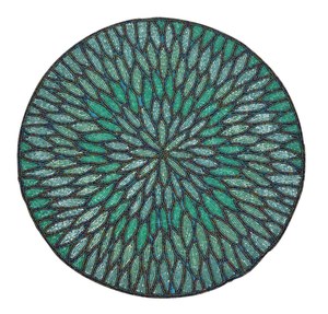 Fashionable Handmade Beaded <b>Placemat</b> <b>Table</b> Mat with Embroidery Detailing for <b>Dining</b> Room Home Decor and Entertaining - Product Image 1