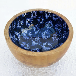 Decorative Wooden Enamel Printed Serving Bowl For Salad Fruits & Soup <b>Dinnerware</b> Top Quality Modern Serving Bowl For Kitchenware - Product Image 1